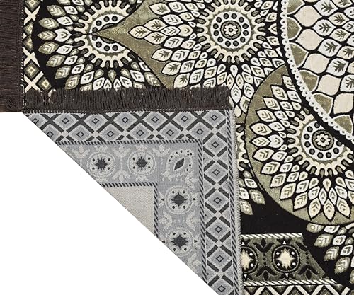 Image of Premium Cotton Carpet for Living Room 5 X 7 FEET | Carpet for Hall /Area Rugs /ChenilleCarpet /CottonCarpet /Carpet for Living Room /Kalin & Dari | Reactangular (Coffee)