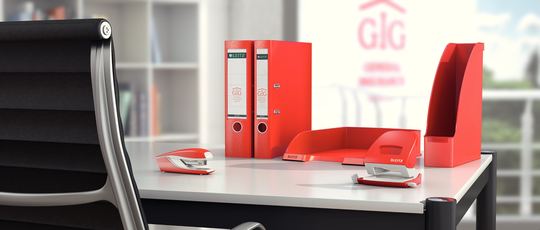 Leitz NeXXt 55020020 - Grapadora de metal (30 hojas de capacidad), color rojo