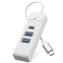 USB C Hub, ORICO 3 porte USB 3.0 Adattatore con 2 USB A, 1 Tipo C per laptop, tablet, con cavo 0.15m, Sdoppiatore USB compatibile con Mac OS 10.X e versioni successive, Linux, Android,Bianca