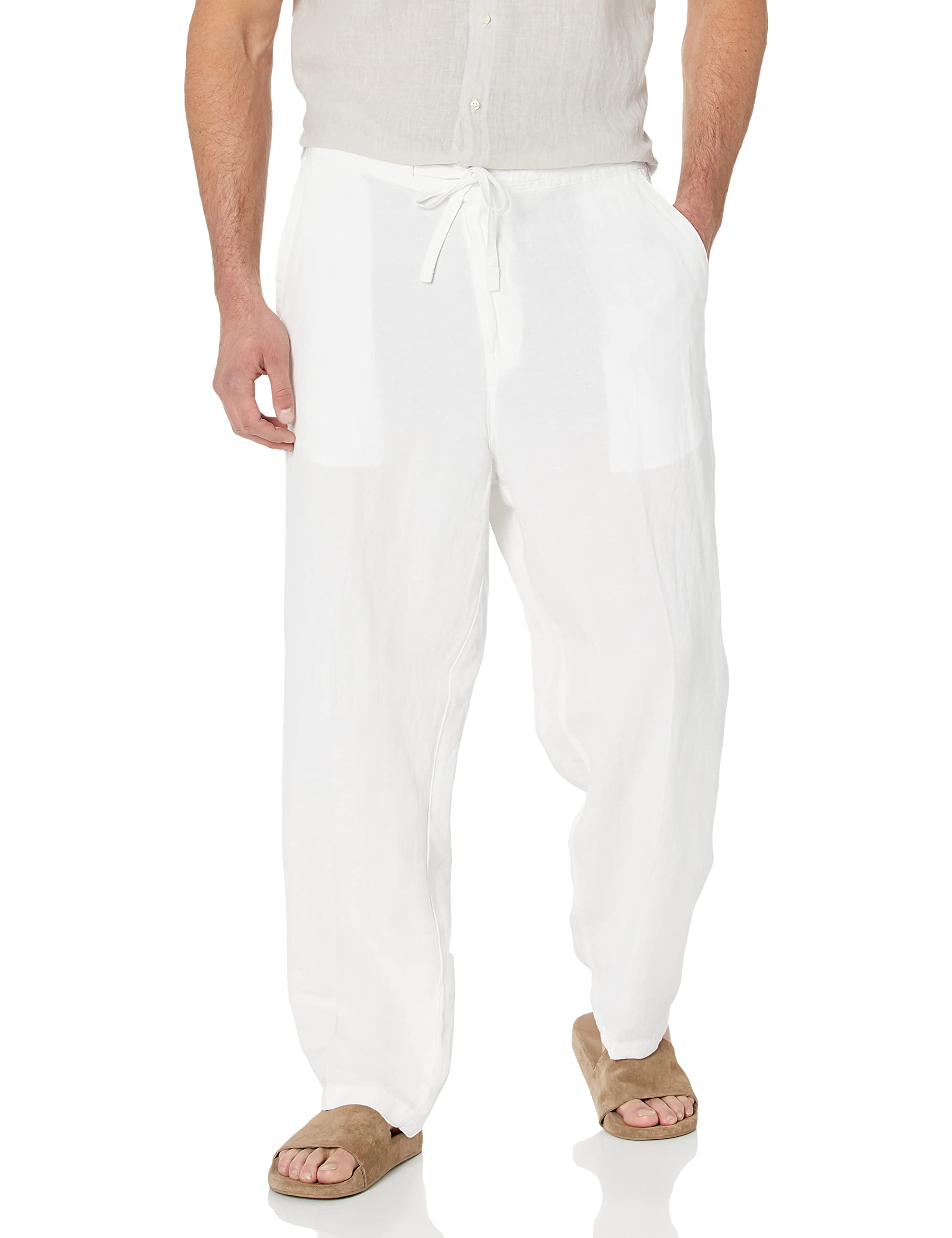 Cubavera Men's Linen-Blend Lightweight Pants with Drawstring