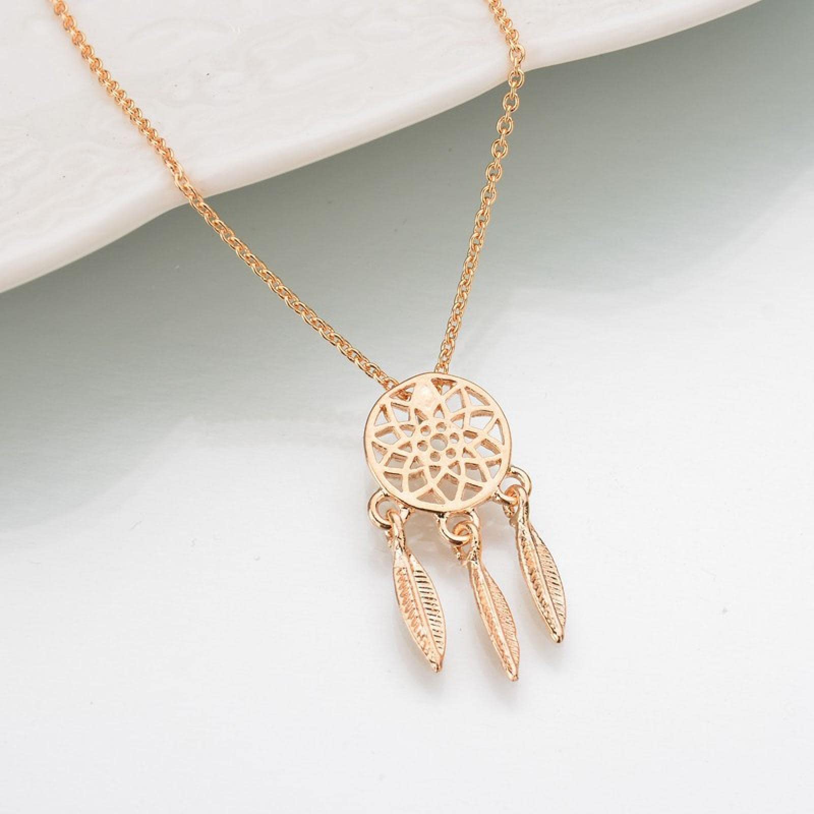 Collar con Colgante de para Mujer, Accesorios de la Serie Dream Catcher, Collar de joyería, Collar de Plumas para Mujer, Regalos de joyería (1 a)
