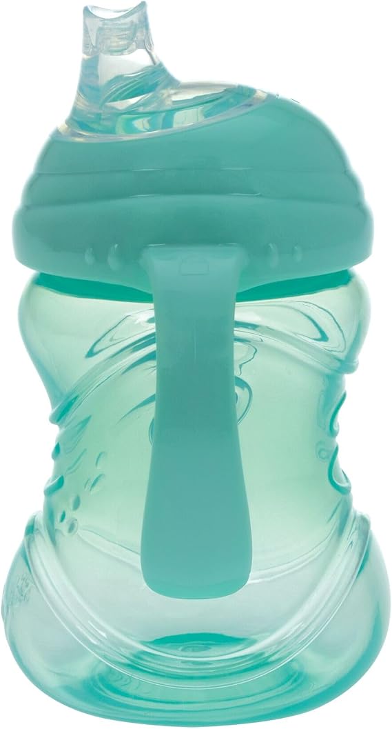 Nuby Clik-It No-Spill Soft Spout Training Sippy Cup with Handles - (2-Pack) 10 Oz - 4+ Months - Neutral