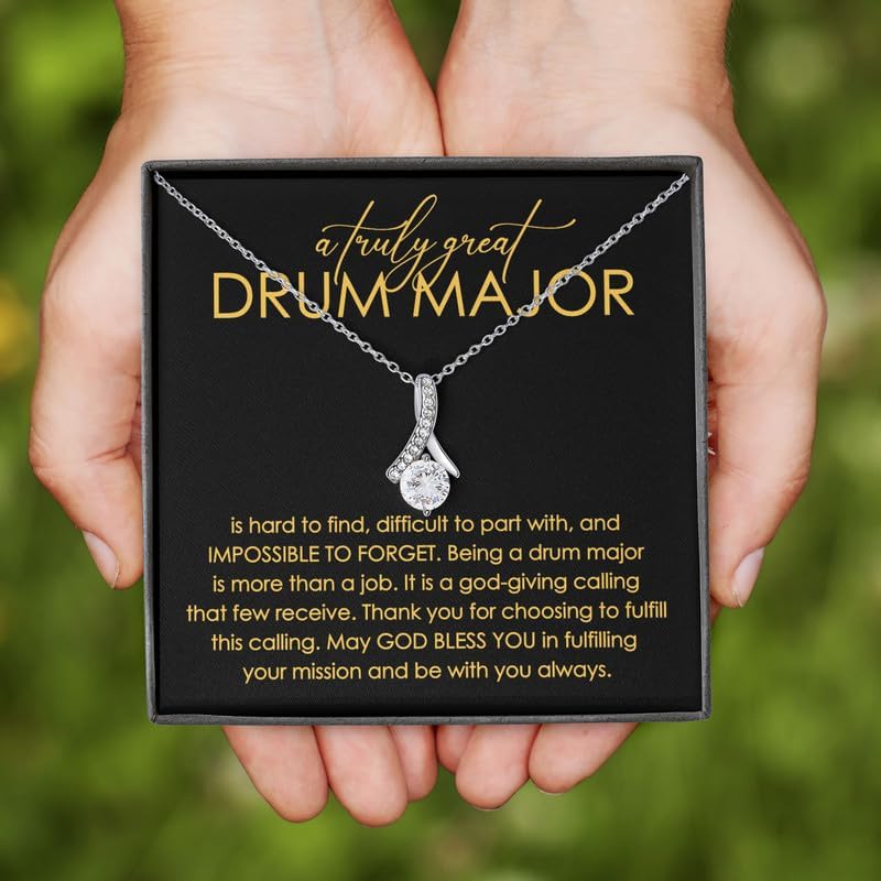 Drum Major Necklace Message Card Box Alluring Standard - Hard To Find Difficult To - Appreciation Director Drummer Marching Band Commander