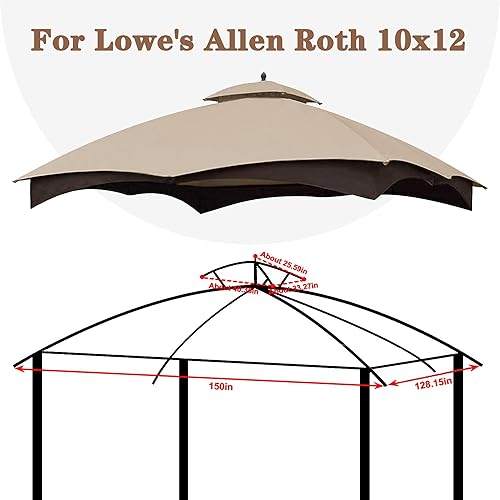 Miniatura 3 de SCOCANOPY Parte superior de repuesto beige claro para cenador Lowe's Allen Roth 10X12 modelo #GF-12S004B-1#GF-12S004BTO#TPGAZ17-002C