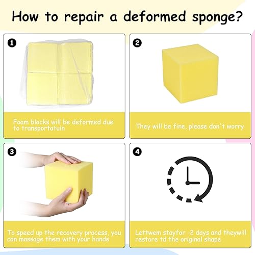 Miniatura 28 de TRENDBOX 48 bloques de espuma de 5 x 5 x 5 pulgadas, cubos de esponja, cubos de espuma para hoyos, bloques de esponja para parque de atracciones