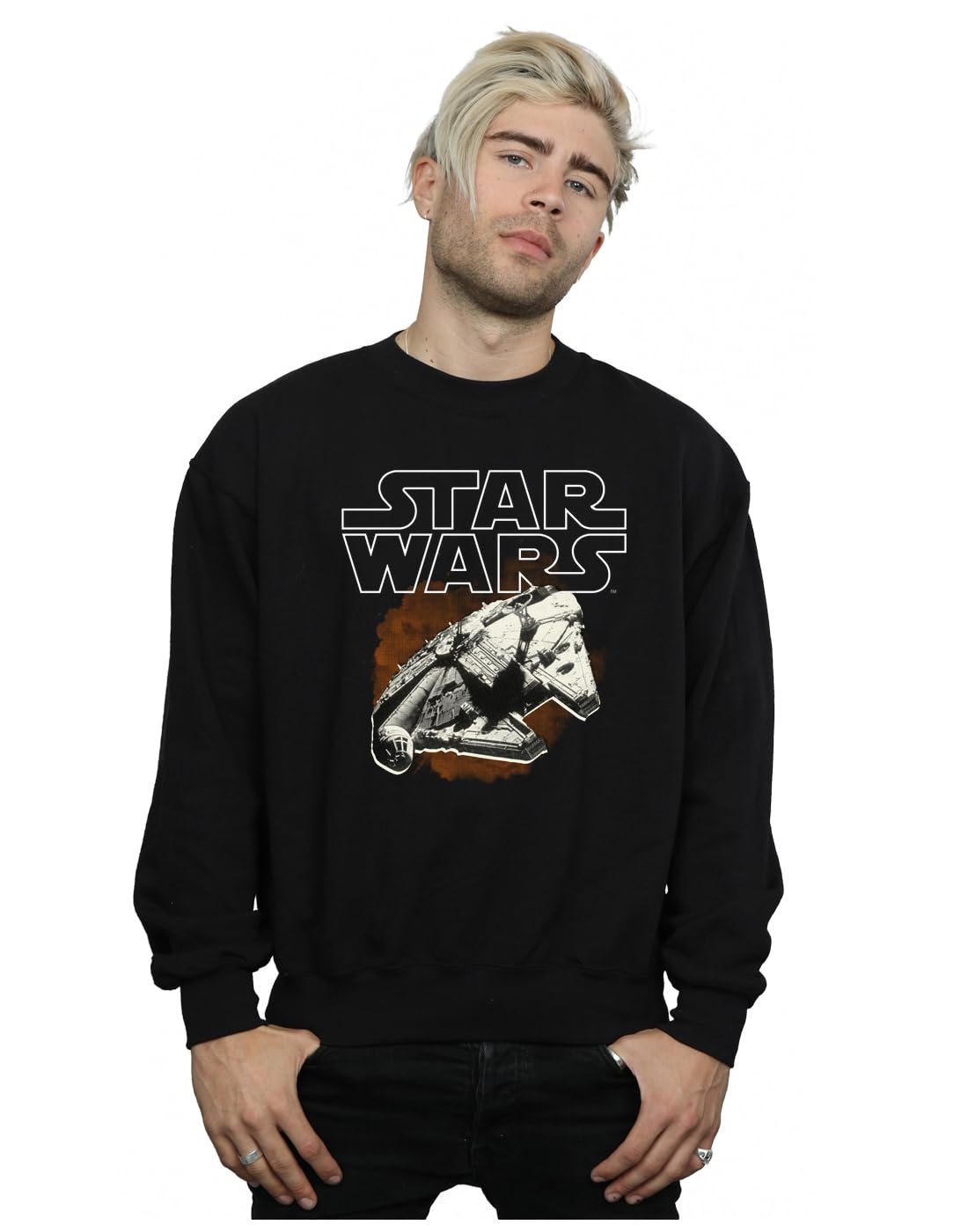 Absolute Cult Men's Black Star Wars Millenium Falcon Sweatshirt XXX-Large