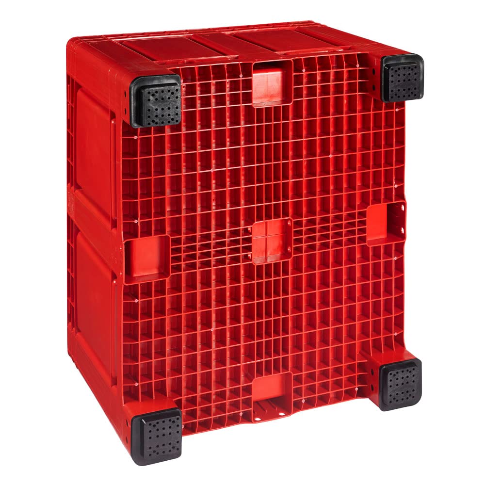 Logiplast Palettenbox mit Deckel LxBxH: 1200 x 1000 x 790 mm geschlossen mit 4 Füssen in Rot