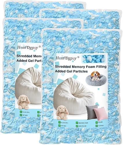 Relleno de espuma viscoelástica de gel triturado de 20 libras para puf, relleno de espuma viscoelástica para almohada refrescante, sofá, puf, cama