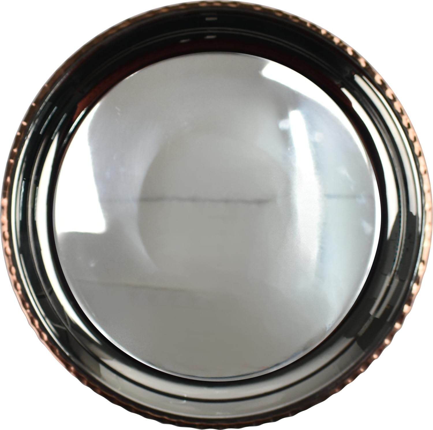 Catergold Copper & Stainless Steel Lunch & Dinner Plate 19cm Hand-Hammered Traditional Indian Thali Tableware (6)