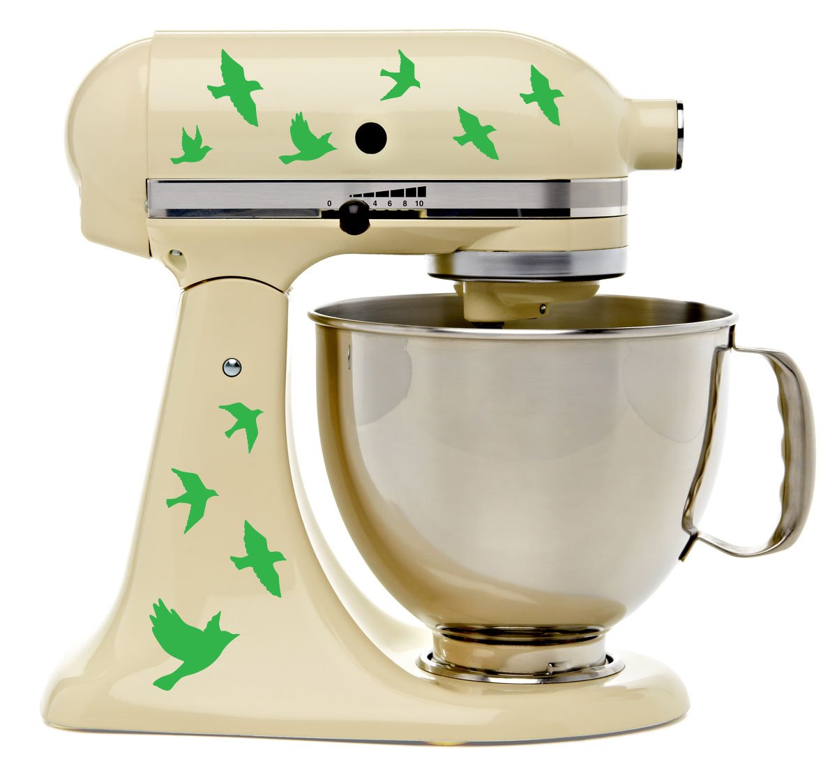 Bright Birds Kitchen Mixer Mixing Machine Decal Art Wrap Stickers - Neon Green