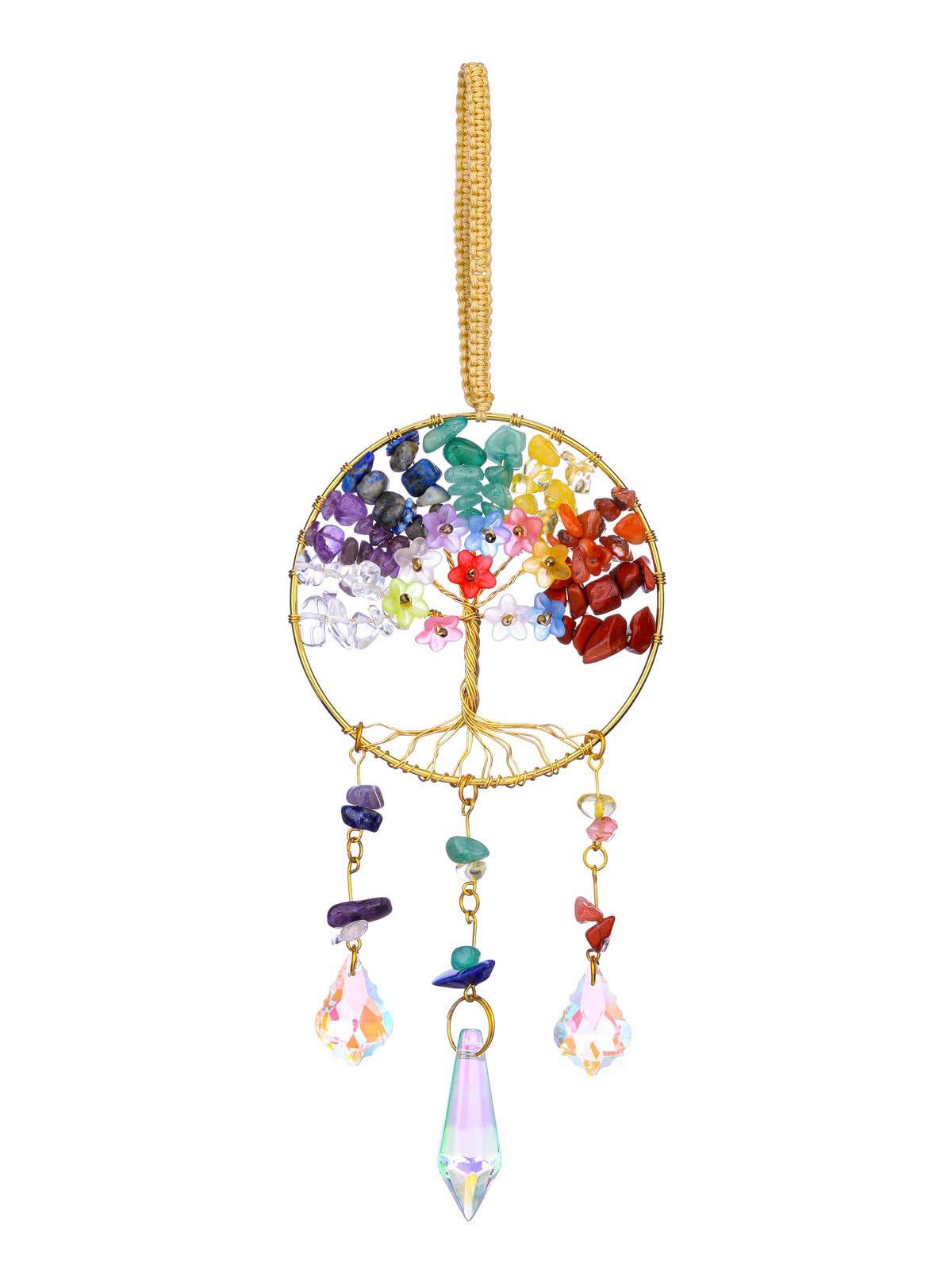 CrystalTears Chakra Crystal Flower Tree Life Hanging Ornament
