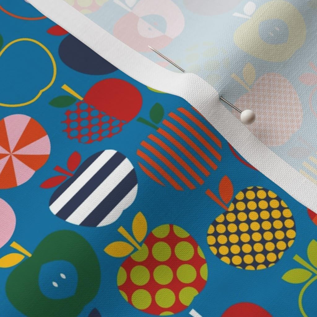 Spoonflower Fabric - Fun Scandinavian Apples School Printed on Petal Signature Cotton Fabric Fat Quarter - Sewing Quilting Apparel Crafts Decor