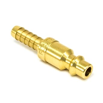 Foster 17-3B Industrial Interchange Air Fitting, Quick-Connect Plug, 1/4" Coupling x 3/8" ID Hose Barb, Solid Brass 37 CFM Flow Rating