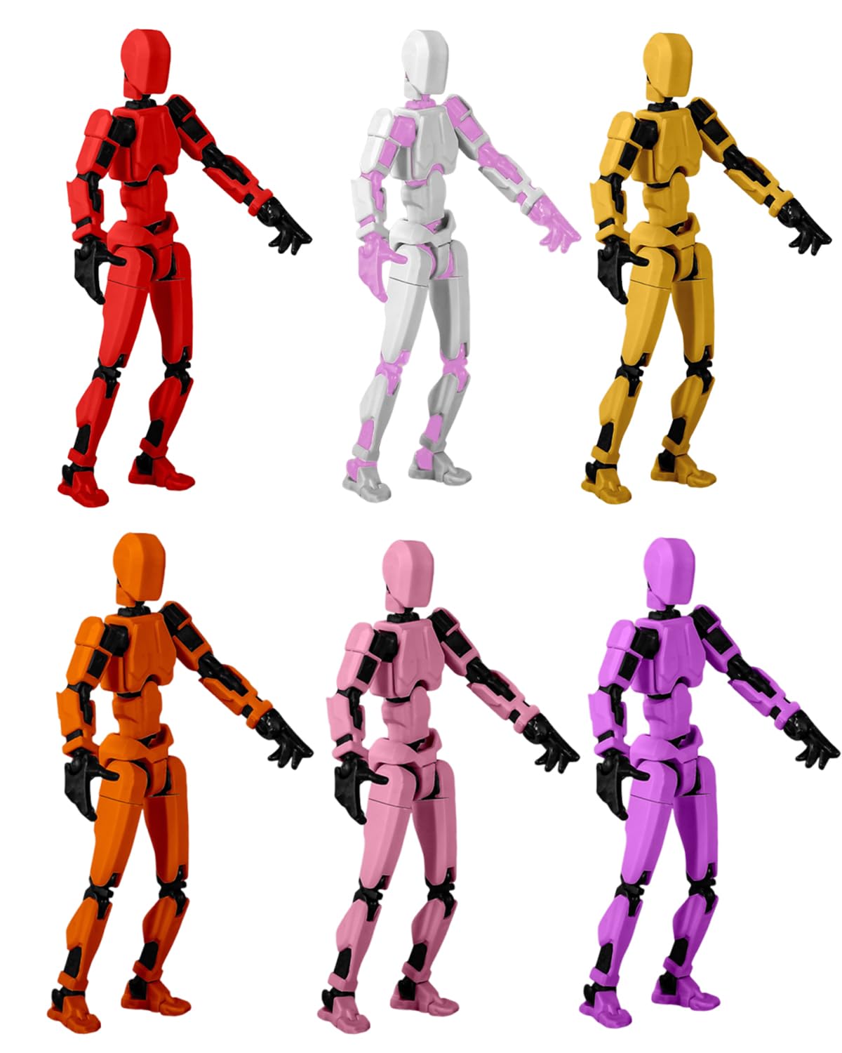 INOCEAN 6PCS Dummy 13, t13 Action Figure, 3D Printed Figures, 3D Printed Toys for Desktop Decor&Game Lovers, High Degree&Freedom Multi Articular Actio...