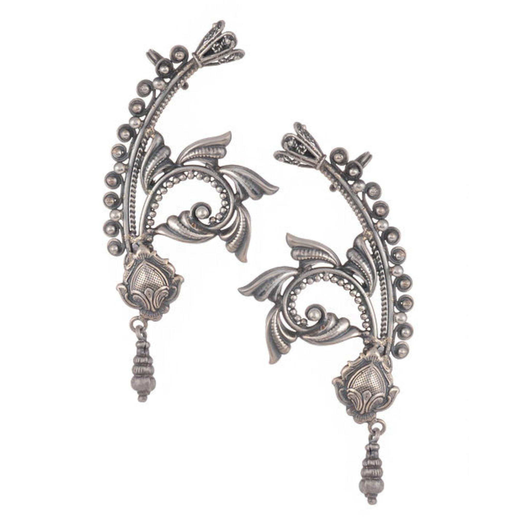 Dulcett India Ear Cuffs Earrings For Women & Girls Silver Replica Earcuffs Earrings For Women & Girls Oxidised Silver Ghunghru Earrings With Earrcuffs For Women And Girls Handmade Earcuffs Earrings (B0CJ5G6KPJ) Amazon Price History, Amazon Price Tracker