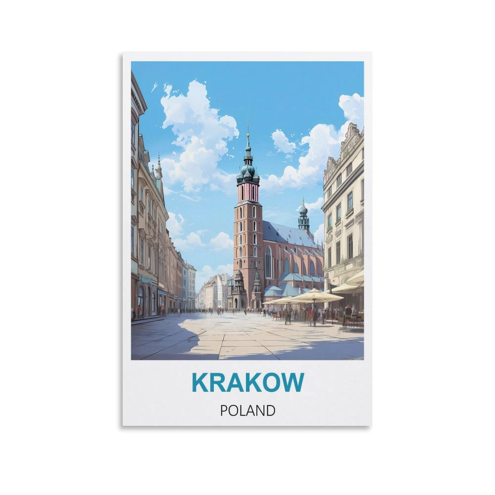 Metal Tin Sign Krakow Polands Wall Art Vintage Decor for Man Cave Garages Home Bedroom Retro Decor 30x30cm