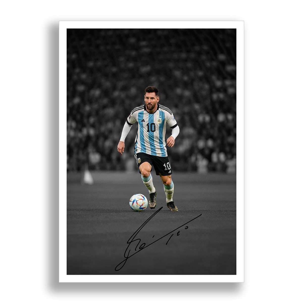 Lionel Messi Signed Photo Poster Print Picture Display Autograph Memorabilia Gift Barcelona PSG Argentina Inter Miami (Argentina A4 poster only)