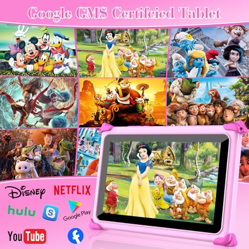 Image of Kids Tablet 7 inch Tablets for Kids 3-7 32GB Toddler Tablet with Stand Case, IPS Touch Screen, Parental Control, WiFi, GMS, YouTube Educational Baby Child Learning Tablets for Boys Girls (Pink)
