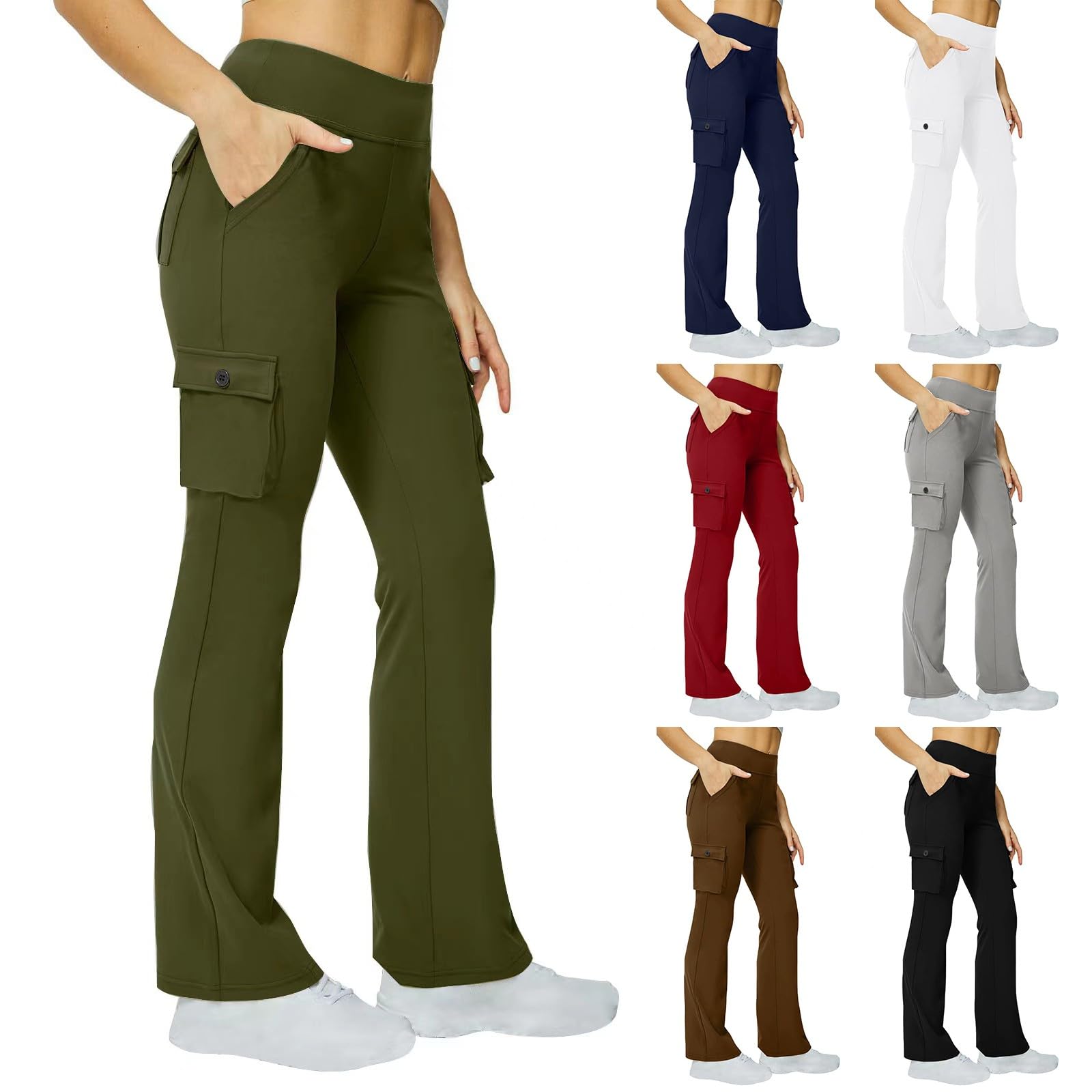 Leggings cargo da donna con tasche, pantaloni da yoga, pantaloni sportivi a