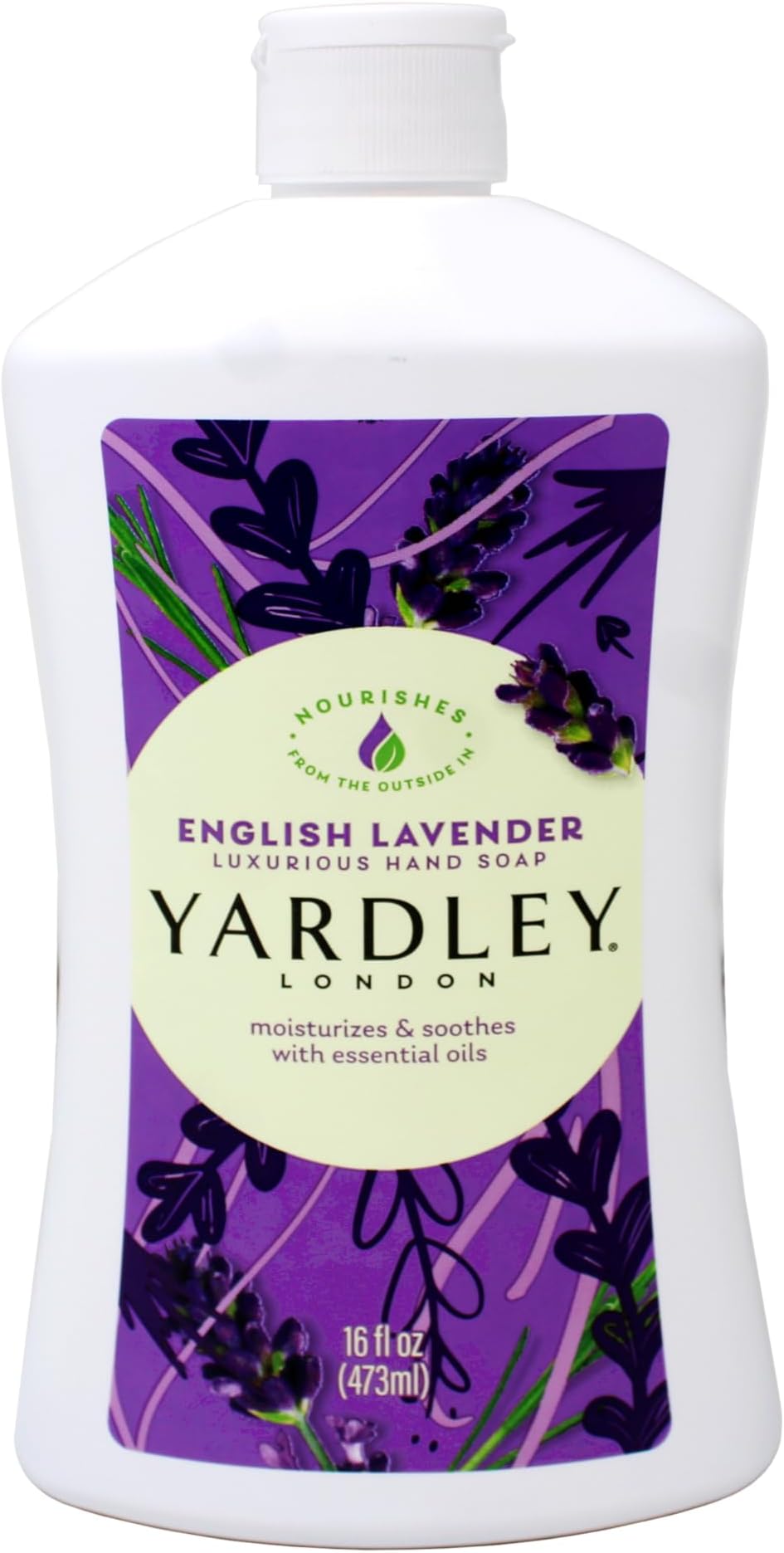 Yardley London English Lavender, Luxurious Hand Soap, Moisturizes & Soothes with Essential Oils, 16 FL OZ (473ml) - 12 Pack