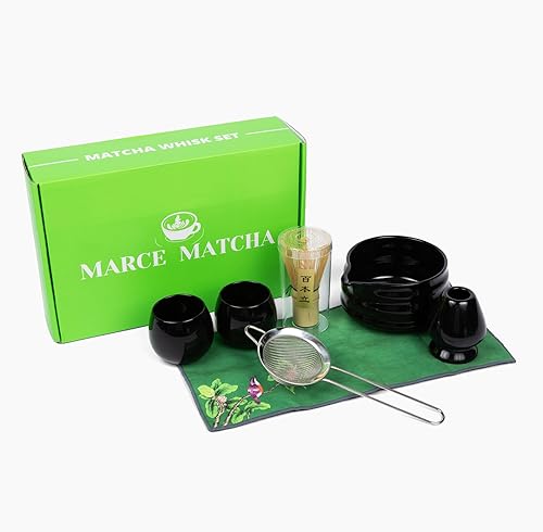 Miniatura 8 de Juego de batidor de matcha: el juego Matcha incluye batidor de matcha y tazón con boquilla, tamiz, soporte y cuchara, el batidor de bambú perfecto