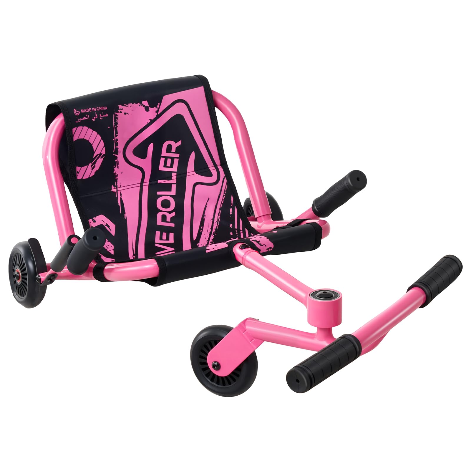 VEVOR Ride on Scooter 150 lbs Swing Side-to-Side for Amazing Riding Pink, for Ages 4+, Powered by Zig-Zag Motion, Ride on Toy with 3 Adjustable Length, Brake Lever, Hard Surface Indoor & Out