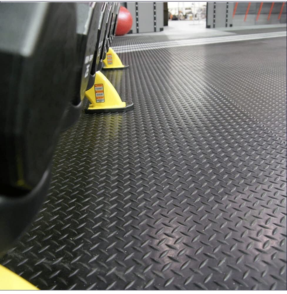 Pavimento in Gomma/Tappetino in gomma Palestra in casa Pavimento Tappetini in gomma, Istruttore di attrezzature per il fitness Tappetino Utilizzato su pavimenti duri e protezione di moquette - Nero 3