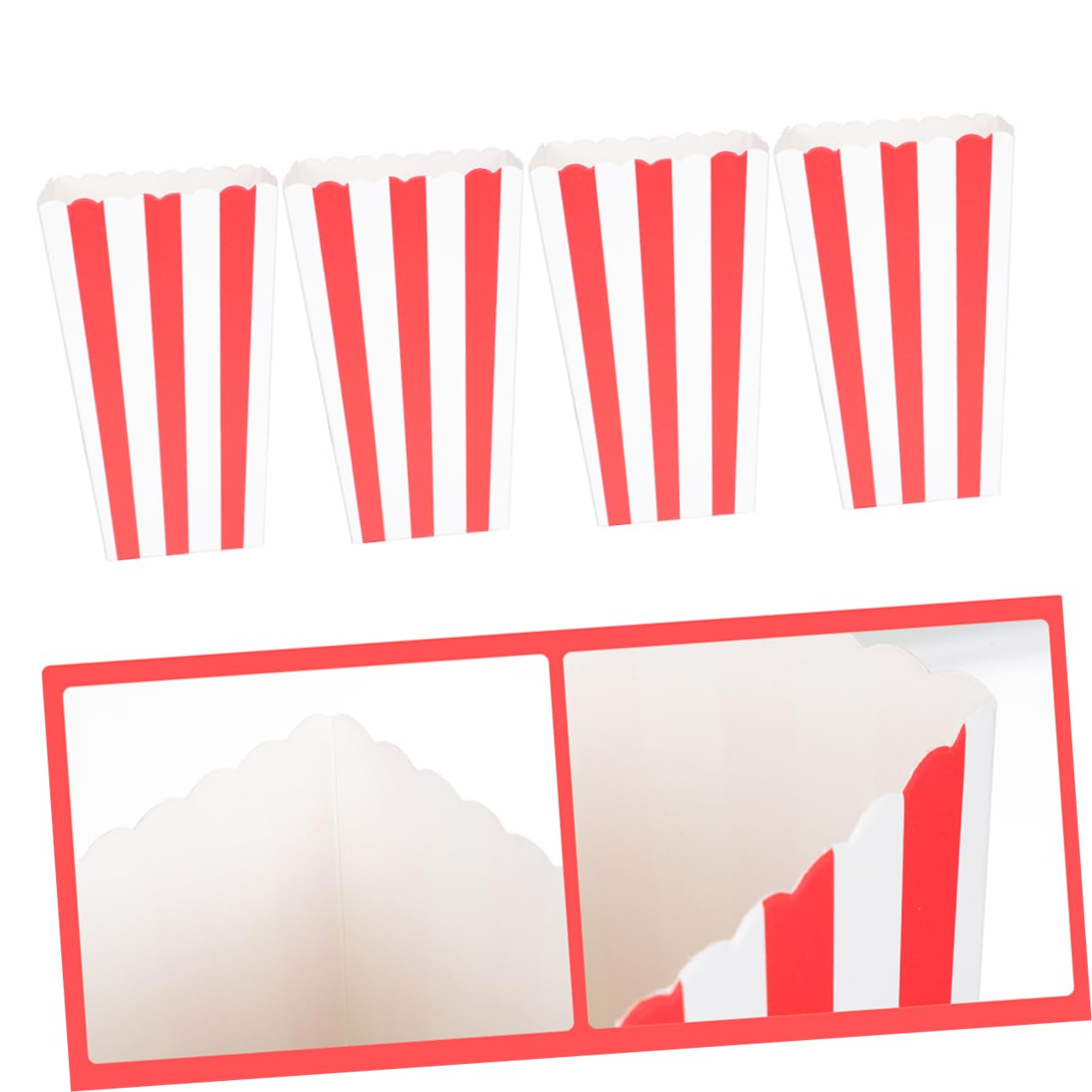 Cubo de Palomitas de Maíz de Papel 50 Piezas para Fiestas | Vasos Desechables, Uso Versátil para Snacks y Algodón de Azúcar, Diseño Atractivo para Eventos Temáticos