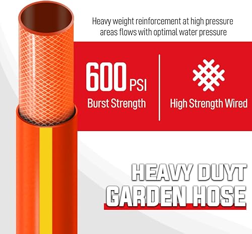 Miniatura 4 de YAMATIC Manguera de jardín resistente de 58 pulgadas x 10 pies con accesorio giratorio, manguera flexible sin torceduras, segura para agua potable,
