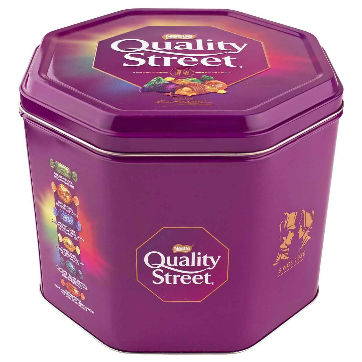 Quality Street 2,5kg Dose – aktuelles Motiv - XXL Mischung aus Schoko- & Toffee-Sorten | Kultige Pralinen in Geschenk-Dose | Perfekt zum Teilen, Feiern & Verschenken