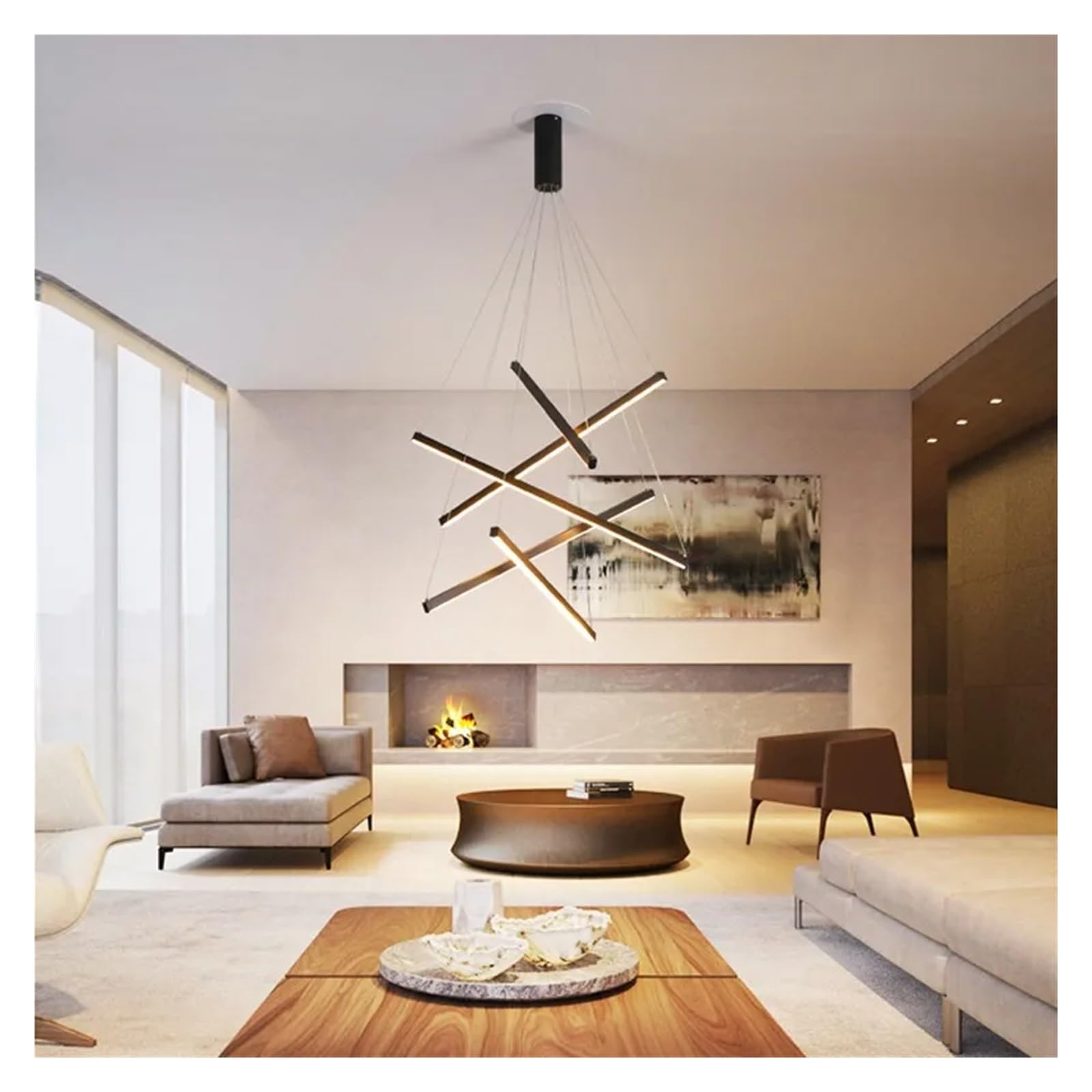 Suspension LED noire moderne pour illuminer chaleureusement votre salle à manger et entrée