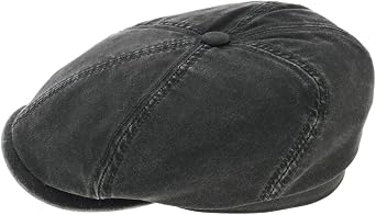 Stetson Brooklin Old Cotton Flat Cap Driver Cap Pre-Distressed Look UV Protection 40 Cotton Peaked Cap Men Spring Summer