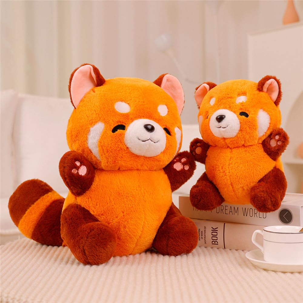 KNBMCAV Knuffeldier wasbeer, realistische pluche wasbeer, cartoon-anime-knuffeldier, 28 cm