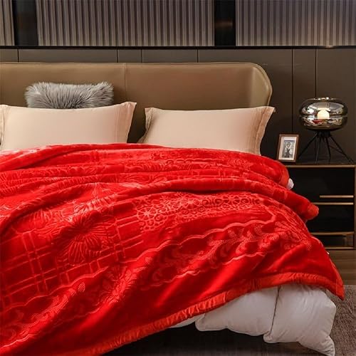 Manta pesada de estilo coreano manta de forro polar suave cálida de 2 capas reversible color morado