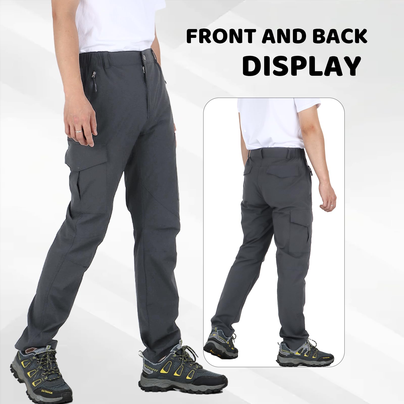 SUKUTU Hommes Été Pantalon de Travail Fin Séchage Rapide Pantalon d'extérieur Respirant de randonnée léger d'alpinisme