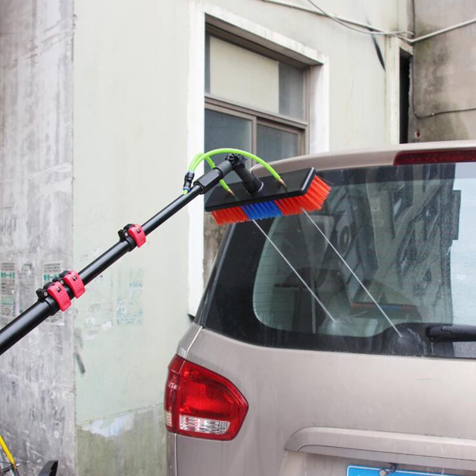 Spazzola retrattile in fibra di carbonio ad alta resistenza per la pulizia delle finestre, strumento per la pulizia dei pannelli solari con approvvigionamento idrico e asta di estensione per una
