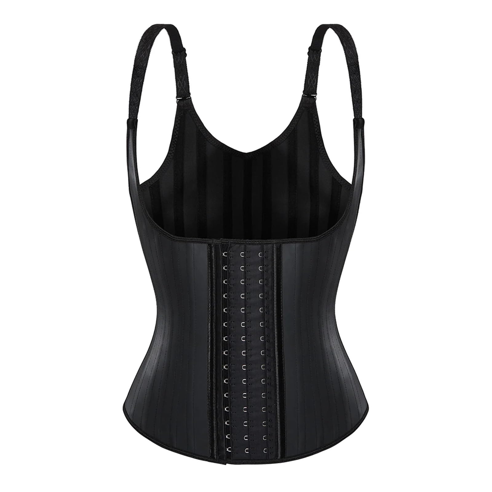 TXLEAPEY Waist Trainer for Women 25 Steel Bones Latex Waist Trainer Vest Fajas Belt Shaper Cincher Underbust Corset(Black,6XL)