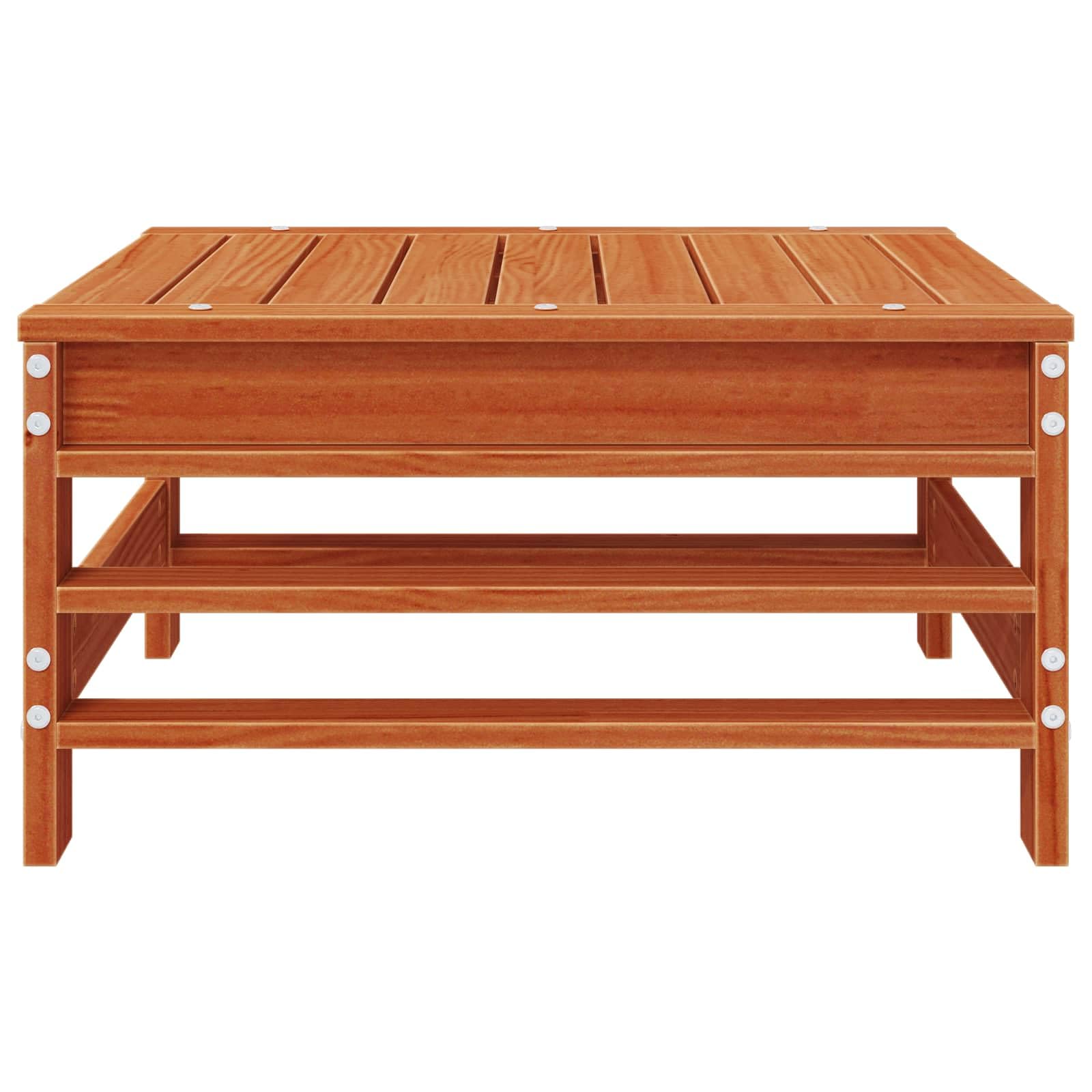 Reposapiés de jardín de madera maciza de pino, módulo de asiento modular, sofá de jardín, taburete para terraza y jardín, 57,5 x 57,5 x 30 cm, suelo de cera, madera de pino