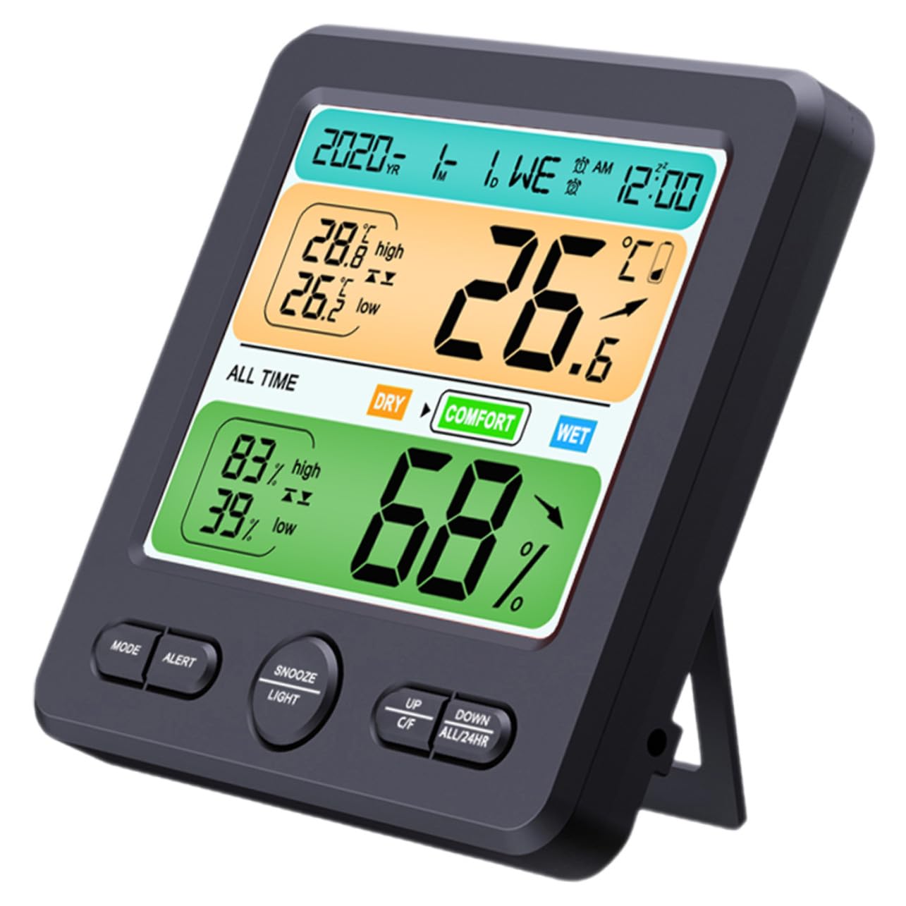 BESTonZON Thermomètre Hygromètre Intérieur Digital Grand Écran Haute Précision pour Maison Bureau Cuisine Chambre