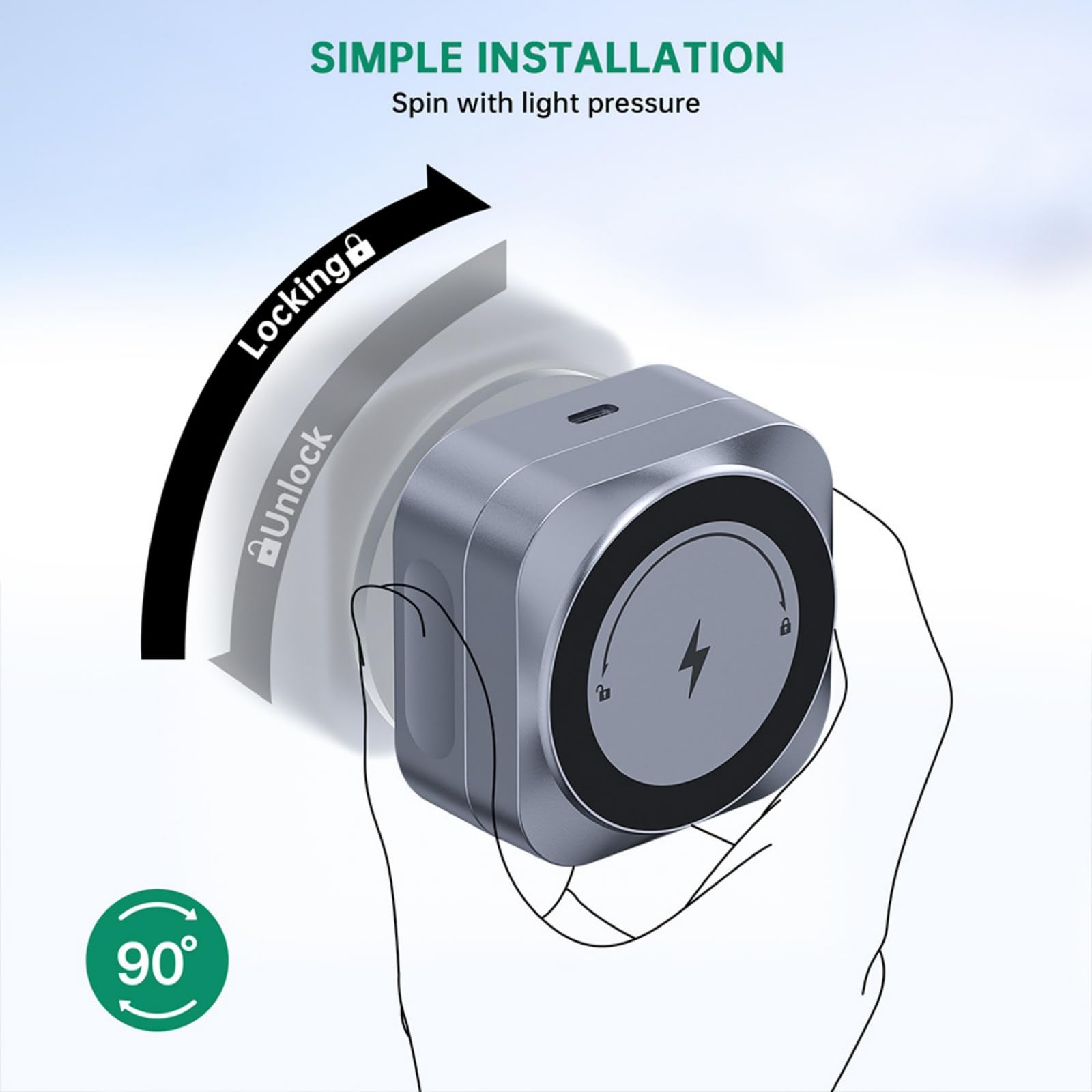 Supporto magnetico pieghevole per telefono da auto, wireless