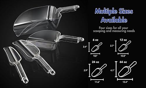 Miniatura 9 de New Star Foodservice 34424 Cuchara para hielo utilitaria de plástico de policarbonato, transparente, 24 onzas