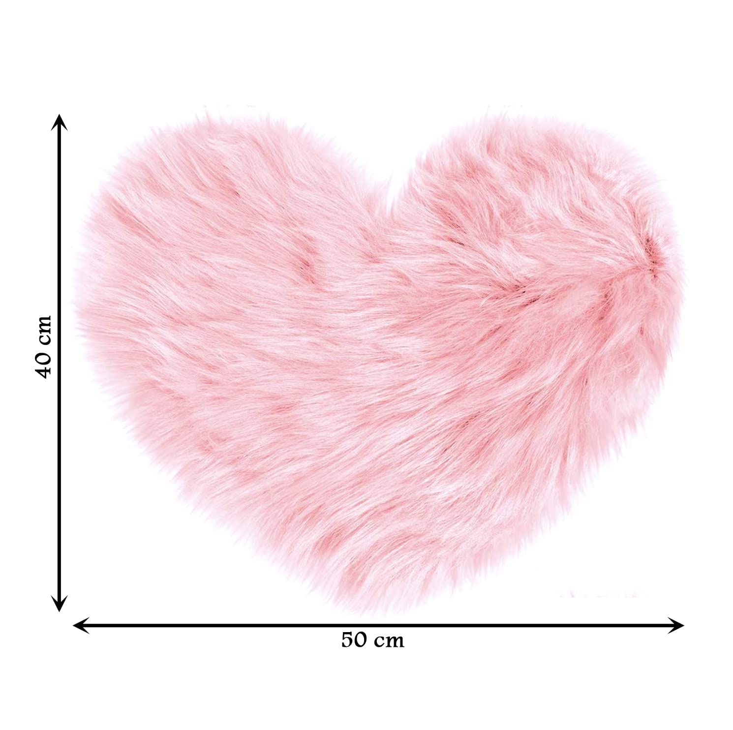 Pink Heart Rug - Soft Faux Fur Bed Mat -3