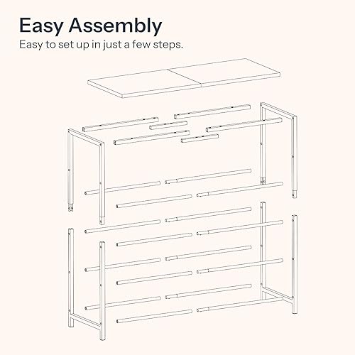 Miniatura 2 de HOOBRO Zapatero con 4 estantes de poliuretano, organizador de almacenamiento de zapatos de 5 niveles para armario y entrada, capacidad para 12-16