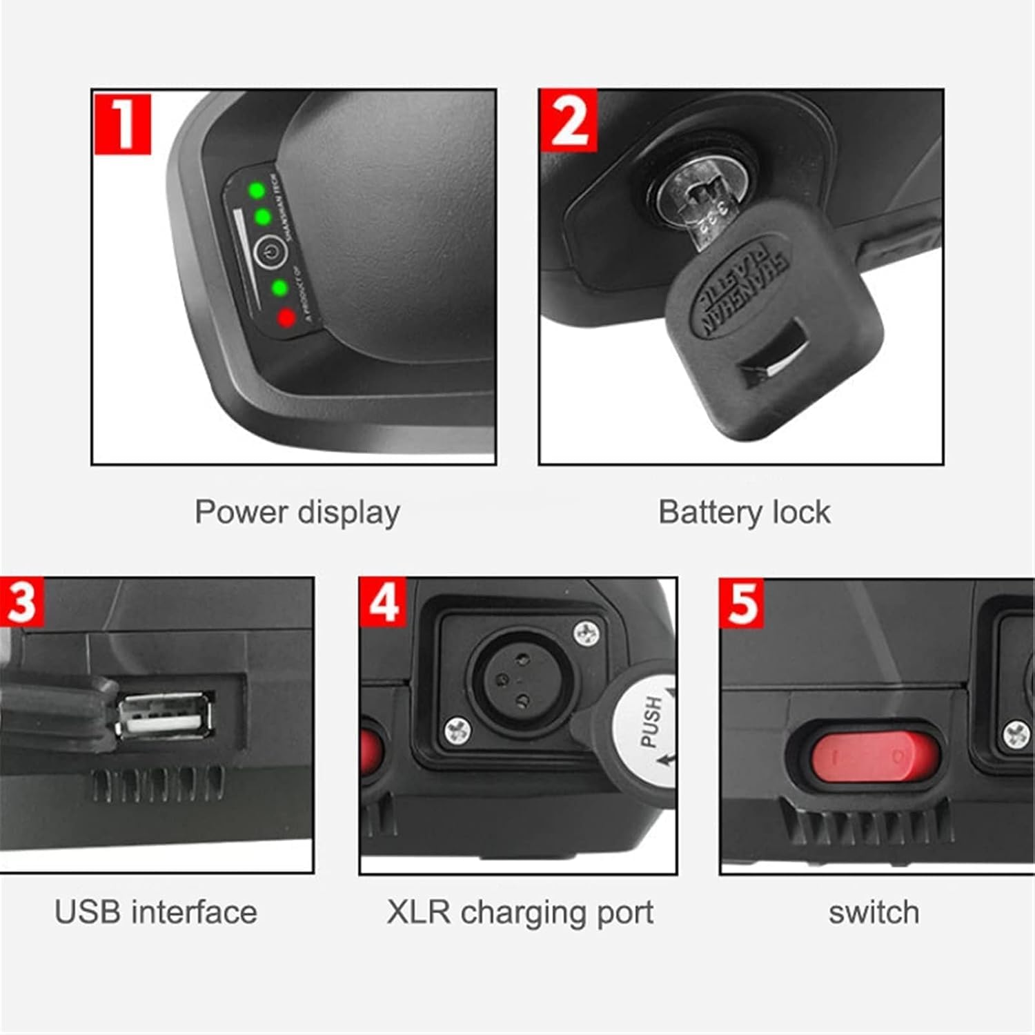 Batteria per e-bike 36/48 V/52 V, 13 Ah/15 Ah/17,5 Ah al litio (con caricatore), pacco batteria 18650 per e-bike, kit di conversione del motore per mountain bike (48V 17.5AH Samsung/LG Cell)