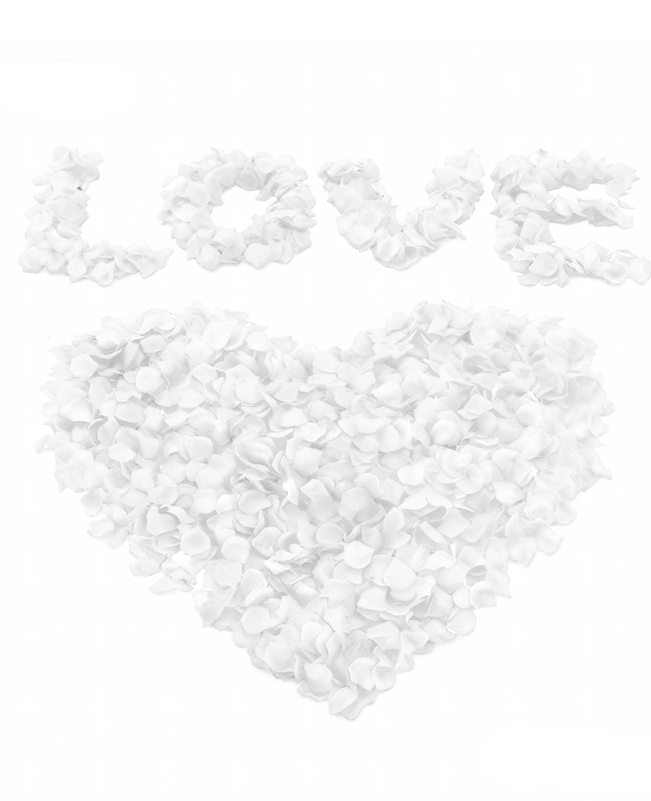 Leogony White 4000 Pcs Rose Petals, Artificial Silk Rose Petals For Bedroom, Party Decoration Wedding Decoration, Party Decoration, Valentine's Day, Confession Decoration