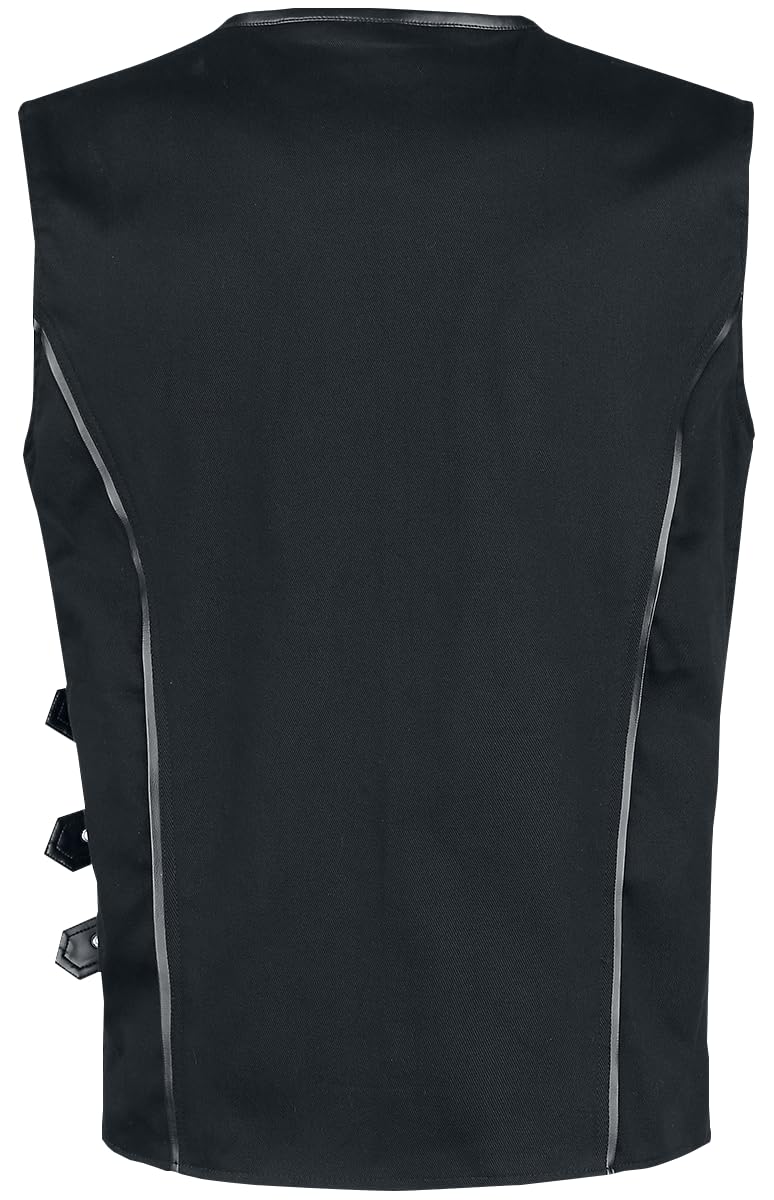 Gothicana by EMP Homme Gilet noir avec boucles
