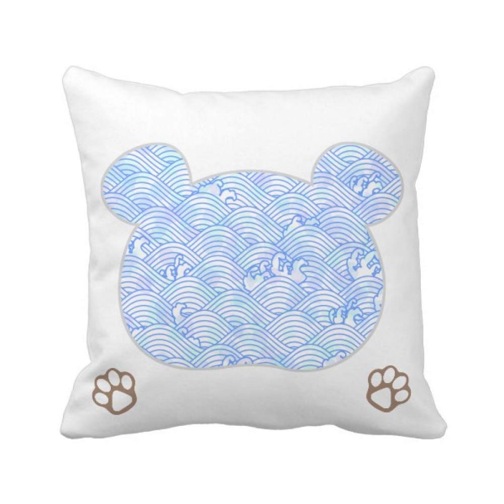 Housse de coussin carrée vagues bleues pour décor de terrasse couverte