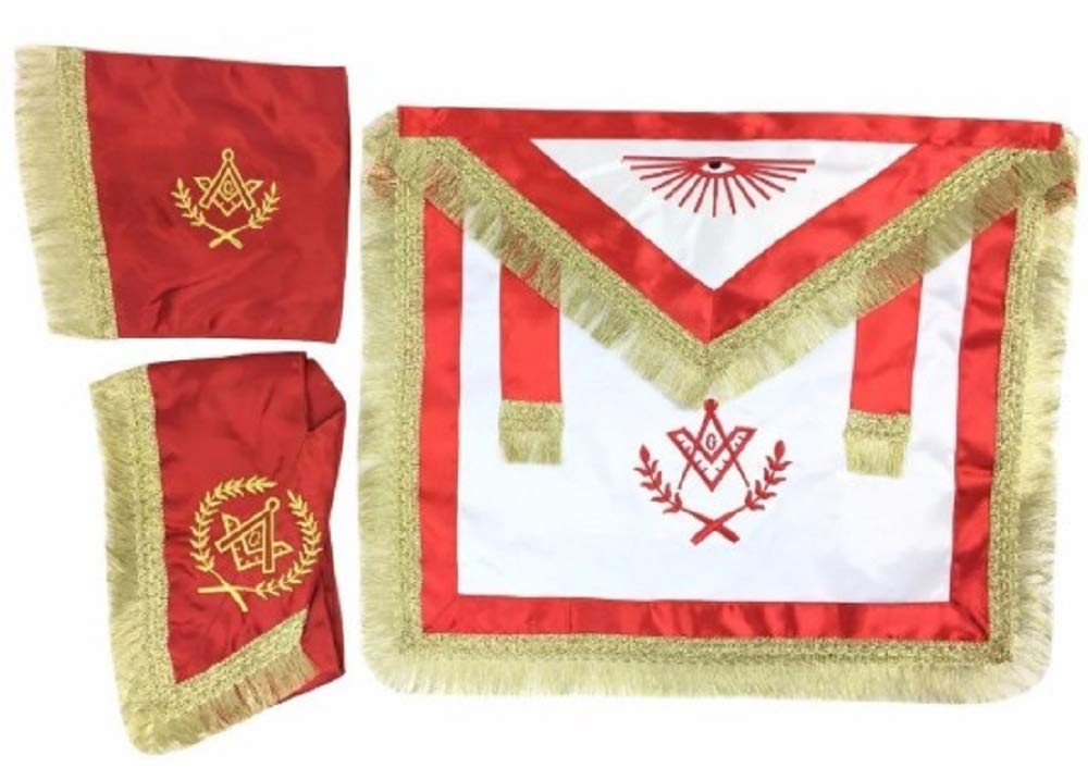 Tablier en satin Master Mason pour cérémonies maçonniques et loges
