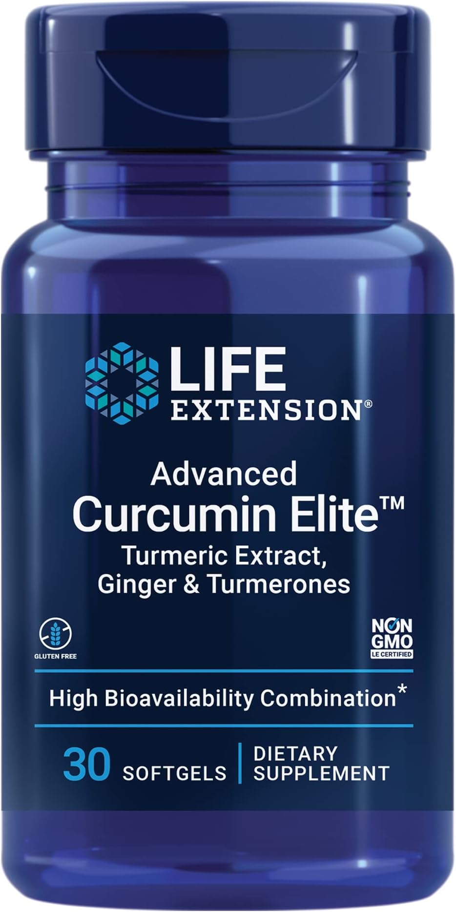 Advanced Curcumin Elite Turmeric Extract, Ginger & Turmerones – for Inflammation Health Support and Cardiovascular & Brain Health – Gluten-Free, Non-GMO – 30 Softgels