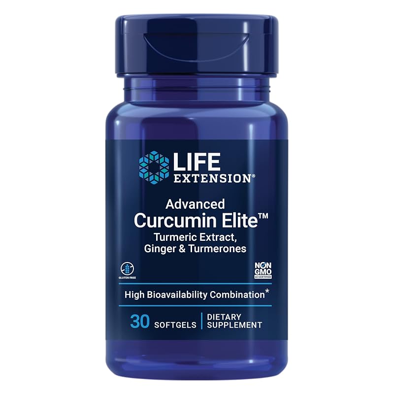 Life Extension Suplemento de Cúrcuma com Extrato de Cúrcuma, Gengibre e Turmeronas, 30 cápsulas softgel